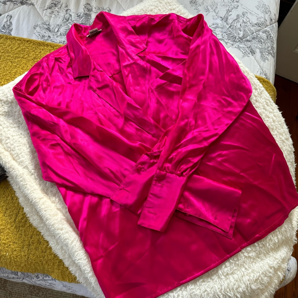 Vintage Saks Fifth Avenue Fuchsia Silk Blouse